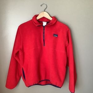 Vintage red LL Bean fleece pullover USA